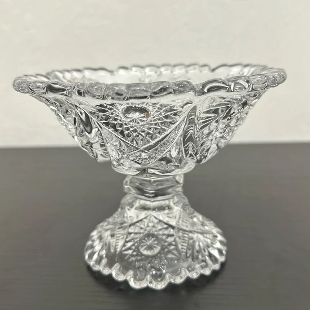 Imperial Glass Co EAPG Star & Arch Motif #555 Scalloped Edge Open Jam Compote